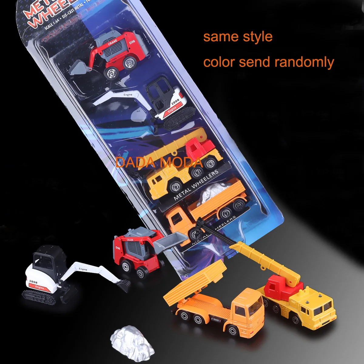 

Free Shipping silequ brand Diecast metal wheelers engineering car model toy similar as Siku excavator crane truck toy 4pcs set