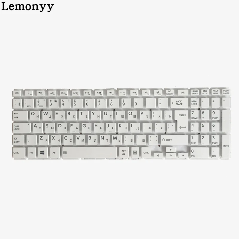 Новинка Клавиатура для ноутбука Toshiba Satellite L50-B L55-B L50D-B L55DT-B S50-B S55-B русской клавиатуры ноутбука черный/белый - Цвет: Белый