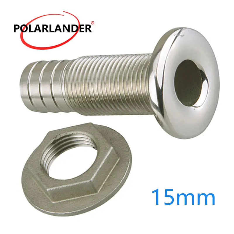 Junta de Drenagem Tubo de Drenagem Conector de Aço Mangueira de Prata Encaixe de Farpa para Barco Através do Casco Tubo Inoxidável Marinho - 2 Iate 1.5mm 316 1 11 2