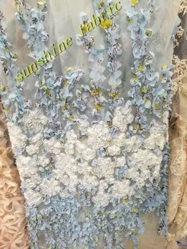 

3d flower Embroidery African Nigerian Guipure Lace Fabric with ZH18030949 Nigerian Guipure Lace Fabric