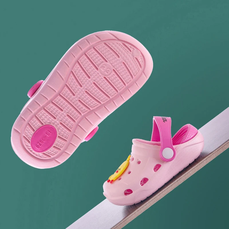 Пляжная обувь; летние детские сандалии для мальчиков и девочек; сандалии с вырезами; дети сажают тапочки для мальчиков; сандалии для маленьких девочек с рисунком утки; туфли из ЭВА