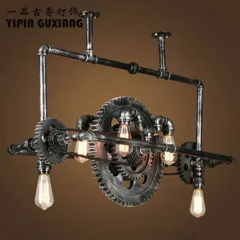 

Loft retro Pendant Light Vintage Industrial Lamp Nordic Metal Wheel Lights Loft Dining Room Lighting for Chirstmas Wedding Decor