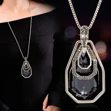 Большая капля воды кулон длинное ожерелье Женская мода ювелирные изделия геометрические Bijoux свитер ожерелье s милый подарок