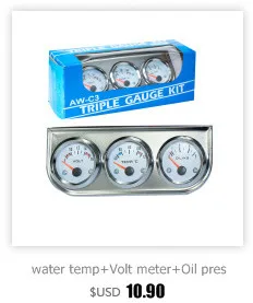 2 дюйма 52 мм тройной Калибр 3 в 1 Вольтметр+ Датчик температуры воды+ Датчик давления масла Датчик автоматический манометр автомобильный измеритель