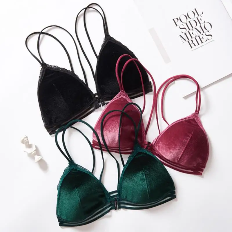 

Summer New Fashion French Style Girl's Bralette Lace Design Half Cup Sexy Bra Front Buckle Women Bra Soft Thin Seamless Bra