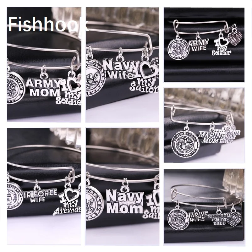 

Fishhook DIY Outstanding Memorial Bracelet Special Gifts For Family With Navy Wife Army Mom Or Airforce Mom Marine Mom Charms