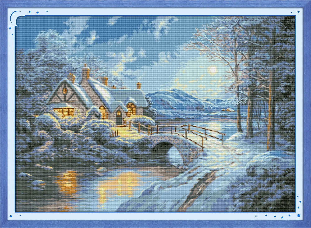 Joy Sunday родина китайский набор крестиков экологичный хлопок чистый Печатный 14CT