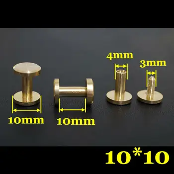 

50pc Q1-10x10 Solid Brass belt screw Chicago Screw Leathercraft