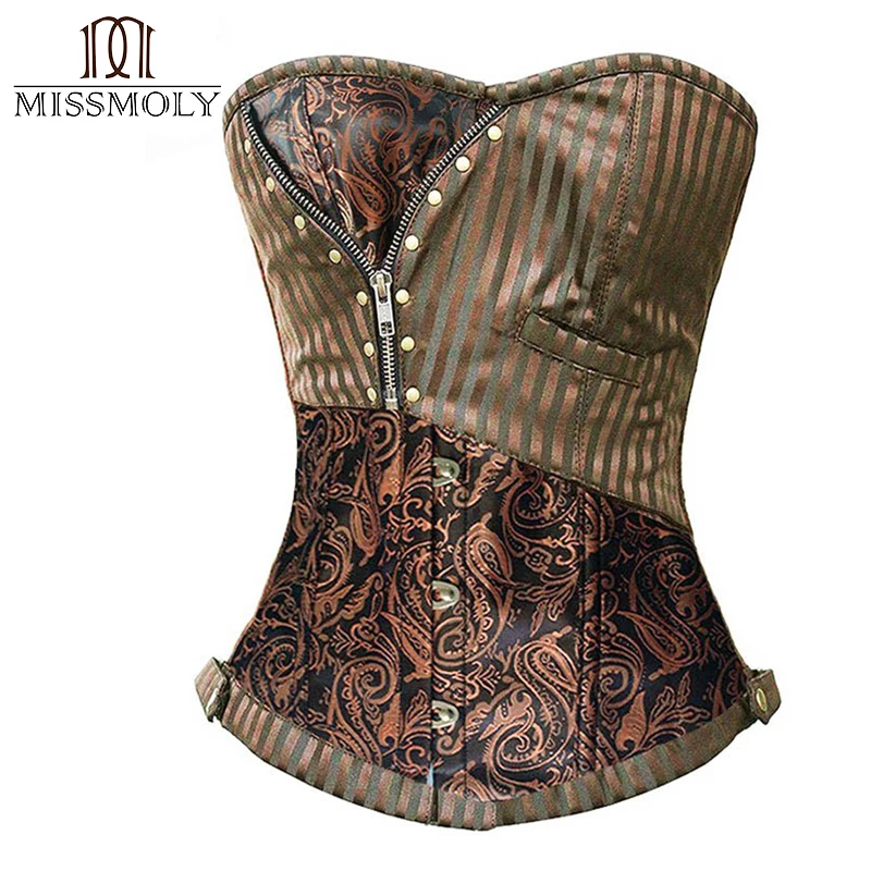 Steampunk Womens Brown Corset Bustier Outerwear Steampunk Boss