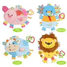 Детская плюшевая кукла, полотенце, мягкая скот, свинья, Лев, слон, игрушка для младенцев, кукла с резиновым кольцом, игрушка для детей, подарок для мальчиков и девочек