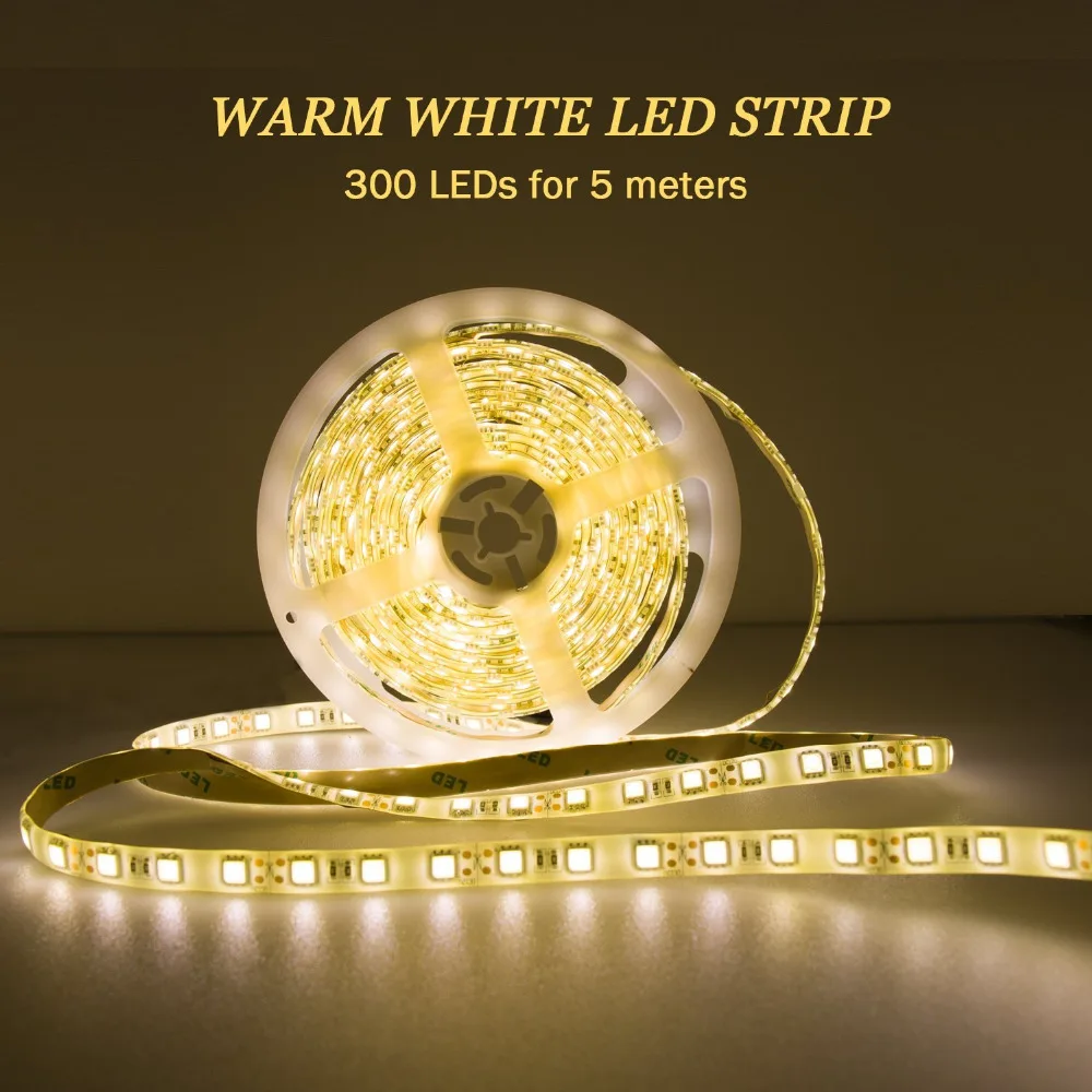 Led-Strip-Light-12V-Warm-White-3000K-Waterproof-Led-Flexible-Lights-Indoor-16-4FT-SMD-5050