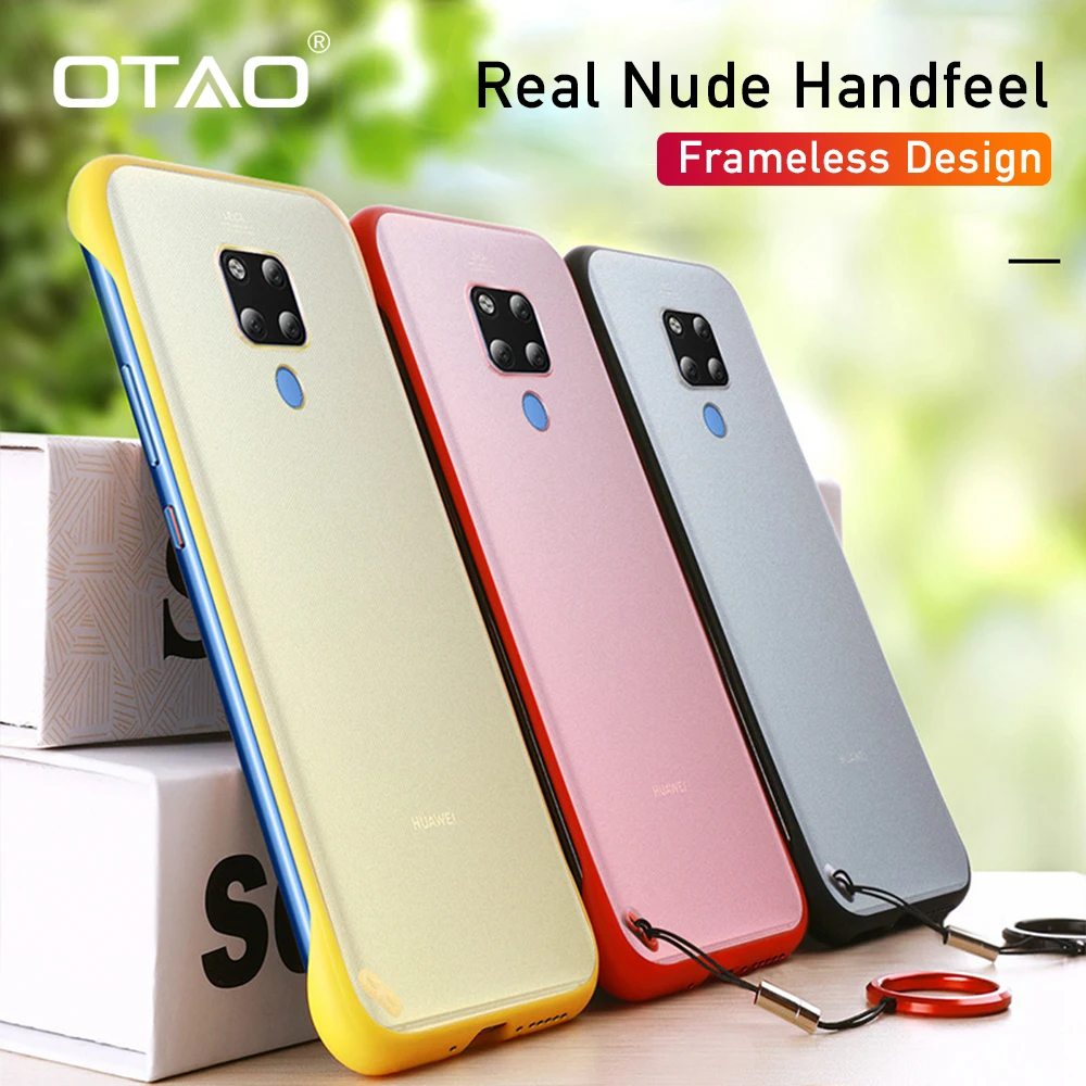 

OTAO Ultra Thin Frameless Ring Case For Huawei Mate 20 10 Pro P20 P30 Transparent Hard PC Phone Cover Nova 3 3i 4 Phone Housing