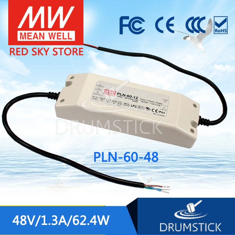 

MEAN WELL PLN-60-48 48V 1.3A meanwell PLN-60 48V 62.4W Single Output LED Power Supply