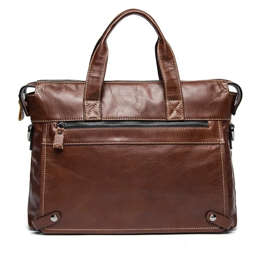 

2018 High Quality Genuine Leather Men Business Briefcase Men's Handbag Men's Designer Notebook Laptop Bag Men File Travel Bag