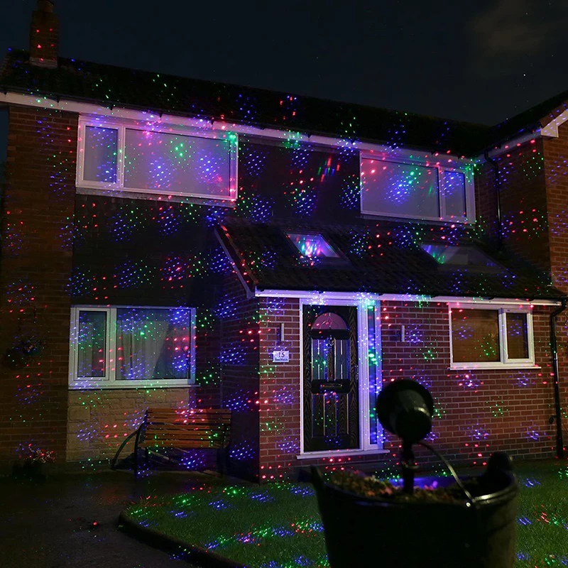 RGB лазерные рождественские огни движущиеся звезды красный зеленый синий душ проектор Сад Открытый водонепроницаемый IP65 украшения с дистанционным управлением