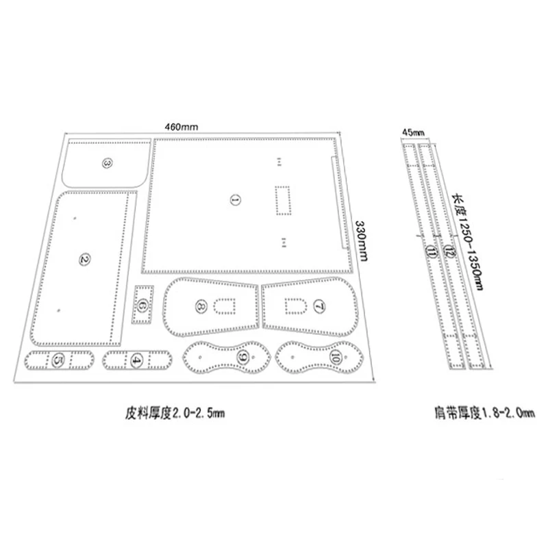 Трафарет ПВХ шаблон DIY Кожа ремесло женская сумка на плечо шитье узор ручной работы кожевенное ремесло набор инструментов 20x13x7 см