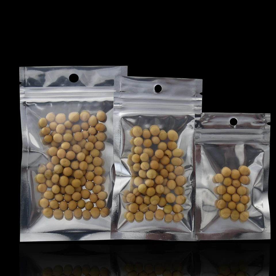 Clear Silver Aluminium Foil Pouches Mylar Self Seal Bags Food Packaging Clear Silver Aluminium Foil Pouches Mylar Self Seal Bags Food Packaging