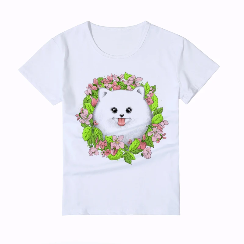 

Cute Pomeranian dog print children's T-shirt Novelty Harajuku Design Girl t shirt baby animal T-Shirt Hipster boyTop Tee Y6-32