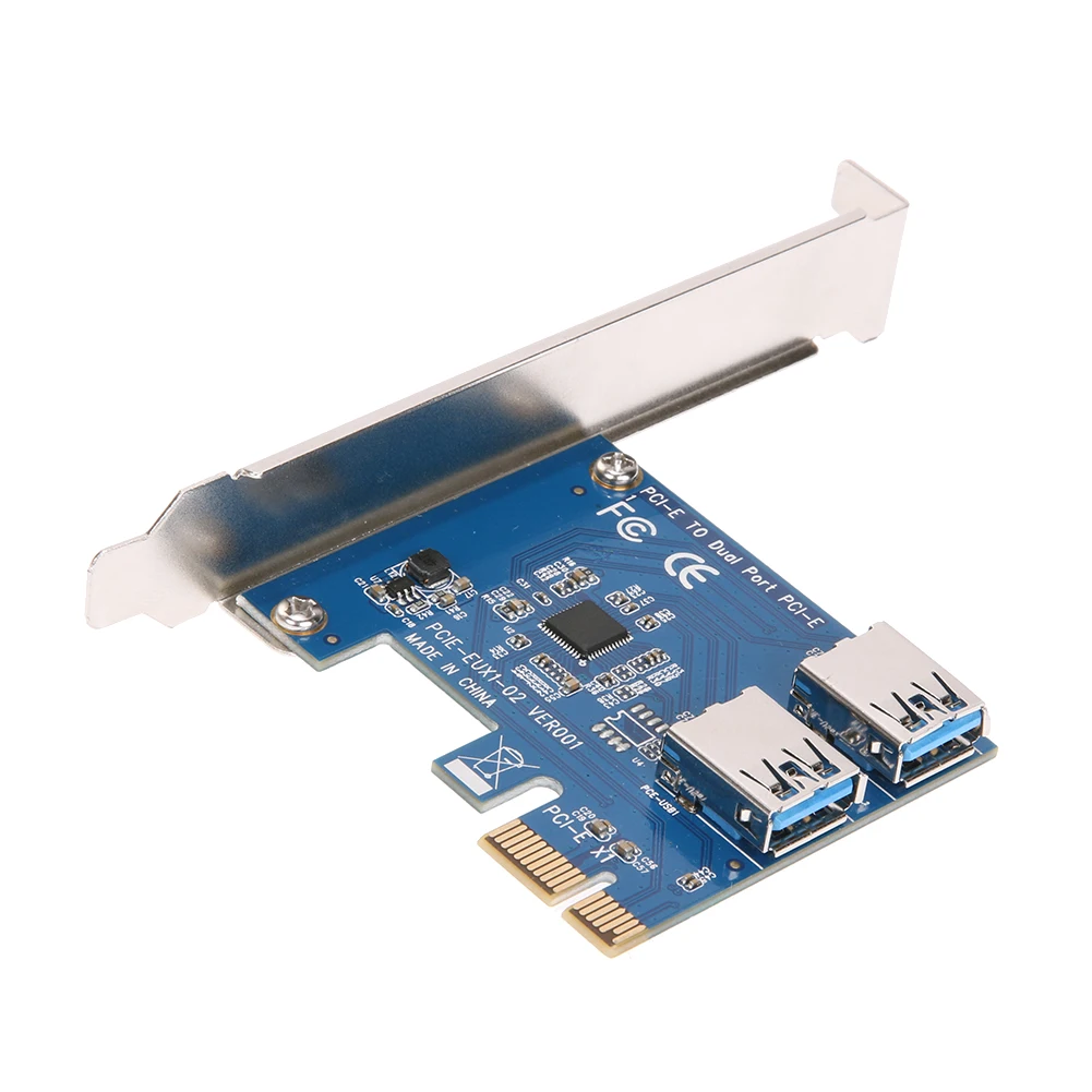 PCI Express PCI-e a doble puerto USB 3,0 extensor adaptador tarjeta añadir en tarjetas para minero de minería BTC nueva Promoción
