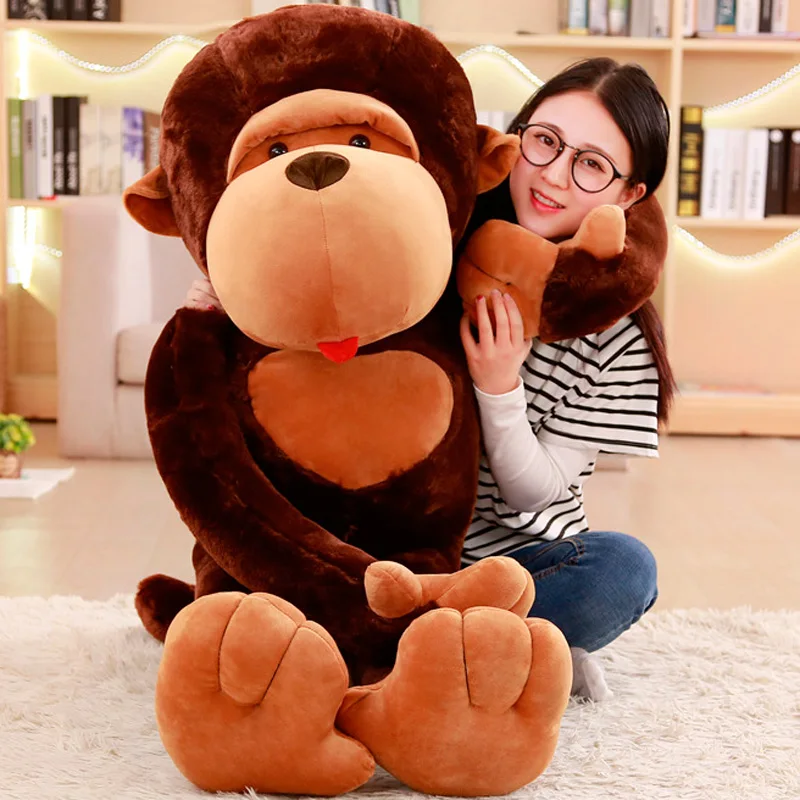 High Quality 80cm Super Funny Orangutan Stuffe Plush Toy Cute Monkey Diamond Cartoon Doll Birthday Gift Kids Children