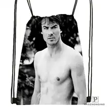 Пользовательский Ian-Somerhalder-Lost-Reunion походная сумка на шнурке милый рюкзак для детей(черная спинка) 31x40 см#180611-03-102