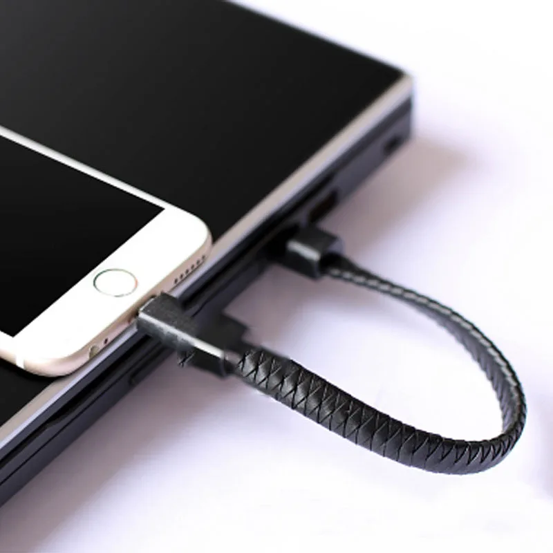 Браслет кабель передачи данных Кожаный Плетеный быстрой зарядки Micro usb type C мобильный кабель для зарядки телефона для samsung