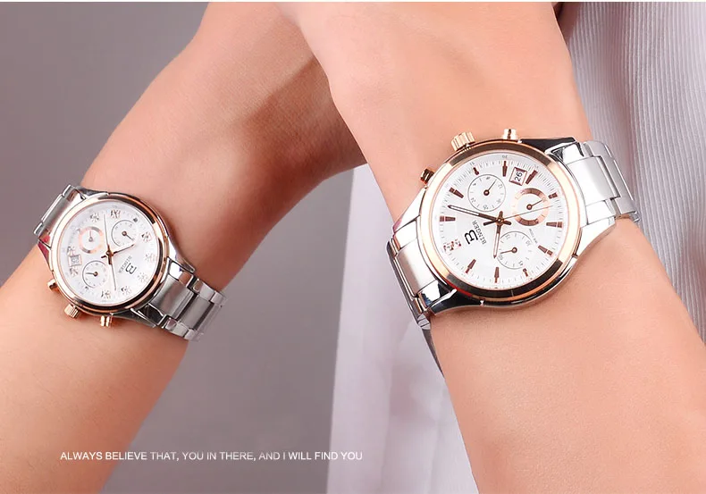 Switzerland Binger женские часы Роскошные Кварцевые водонепроницаемые часы с ремешком из натуральной кожи наручные часы с хронографом BG6019-W4