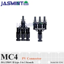 5pairs H type 3 to 1 branch MC4 connector for PV cable 2.5/4/6mm2 solar cable 1000V/1500V 30A MC4 connector for solar panel