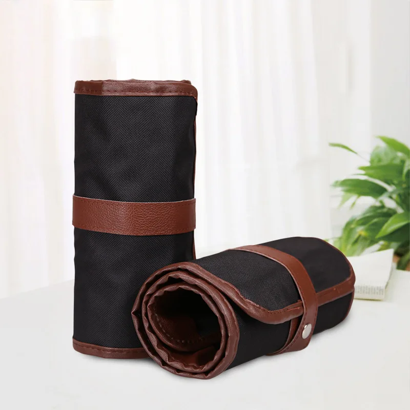 

Penalty Pencil Case School Canvas Roll Pouch Makeup Comestic Brown Brush Pen Storage pecncil box Estuches School 36/48/72 Holes