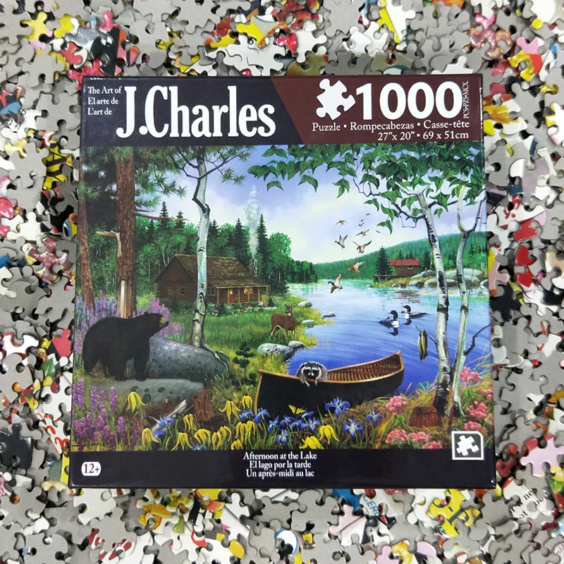 J. Charles 1000 шт. Пазлы 2" X 20" Животные и рама для пейзажа бумажные головоломки игрушки для детей/молодых/взрослых сборные части вместе