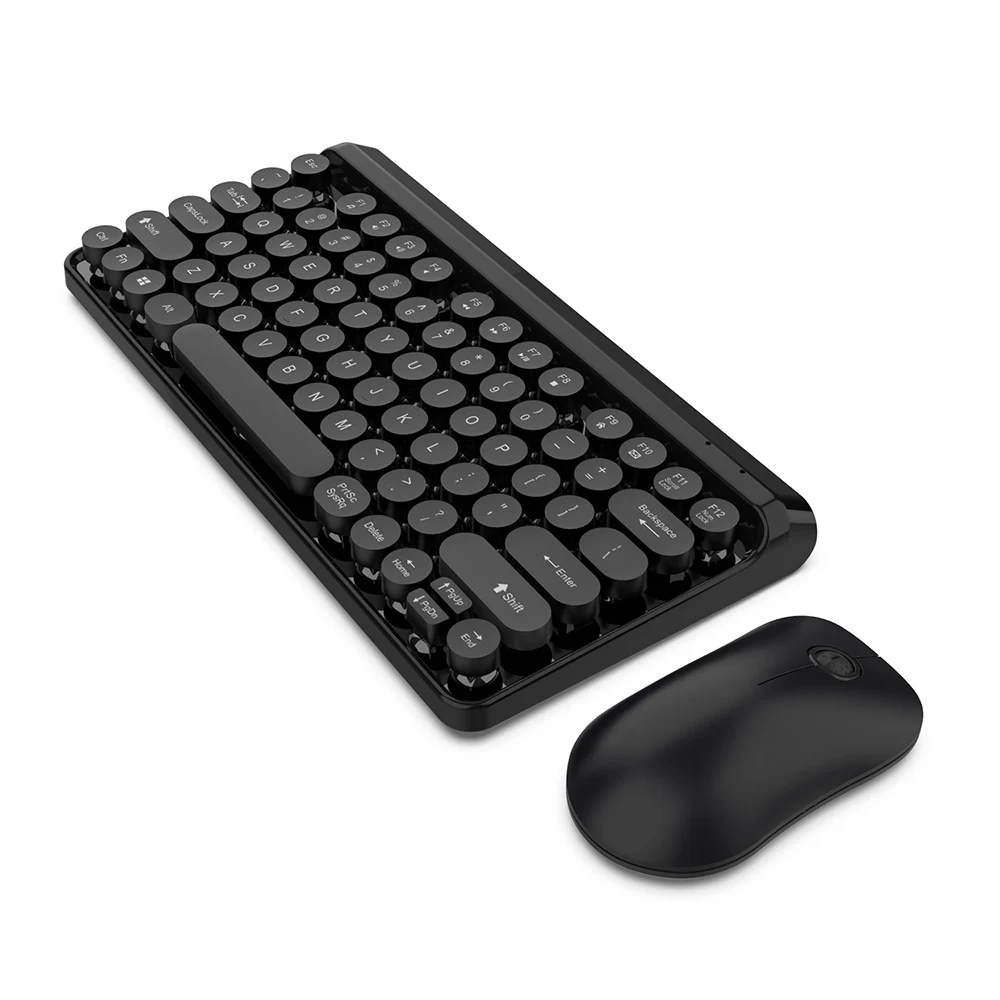 Беспроводная цветная 77 клавишная клавиатура, мышь, комбинированный комплект, круглая клавишная Кепка, мультимедийная музыка, SMS ярлыки, Bluetooth клавиатура, 1000 DIP набор мышей