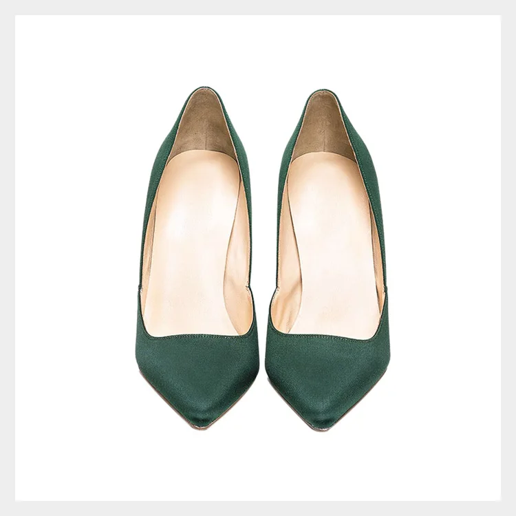 Женская обувь; коллекция года; сезон лето; пикантные женские элегантные вечерние туфли-лодочки на высоком каблуке; Модные женские свадебные туфли на каблуке; Цвет зеленый; zapatos de mujer; большие размеры