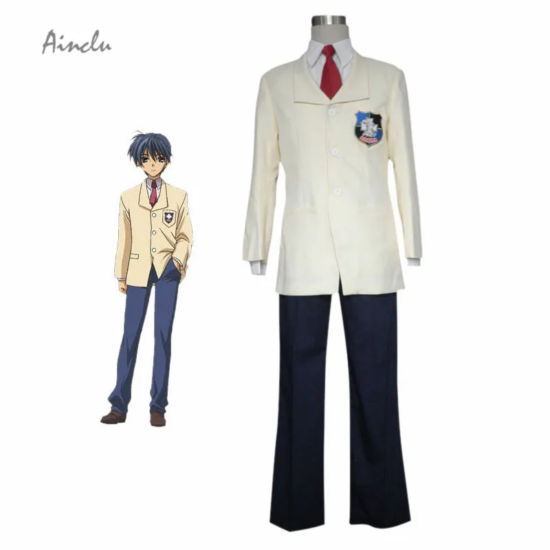 Ainclu Boys Costume Clannad Anime Hikarizaka Private High School Boy Uniform Third grade Halloween Cosplay Adult | Тематическая