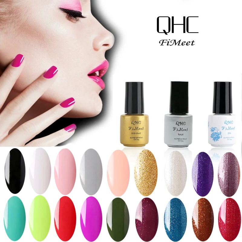 2016 Hot Sale QHC FiMeet Gel Nail Polish Long-Lasting Soak-off Nail Polish Gel Polish 6ml/Pcs 60 Colors Optional Free Shipping