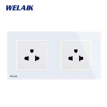 

WELAIK Glass-Panel Wall-United-States Socket-Wall Outlet-US standard-power-outlet AC110~250V A28A8AW/B