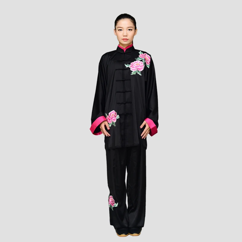 

Maleitaichi Hot Sale New Design Men Women Martial Arts Wushu TaiChi Clothes Tai Chi Uniform Exercise Clothing Embroidery Peony