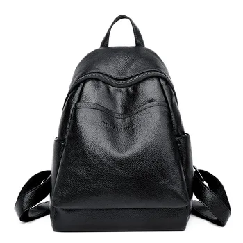 

Women High Quality Pu Leather Backpacks School Tote Bag Student Backpacks Ladies Female Shoulder Bags Leather Package mochila