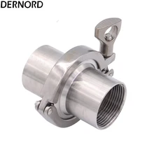 DERNORD 1 Set 1.5'' DN40 Stainless Steel SS304 Sanitary Female Threaded Ferrule OD 64mm+Tri Clamp+Gasket DERNORD 1 Set 1.5'' DN40 Stainless Steel SS304 Sanitary Female Threaded Ferrule OD 64mm+Tri Clamp+Gasket