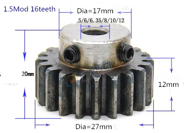 2 шт. прямозубая Шестерня 1,5 м 16T 1,5 мод Шестерни стеллаж для выставки товаров 16 стоматологический Бор 5/6/6,35/8/10/12 мм Точность зубчатой передачи 45 сталь cnc прямозубая шестирня