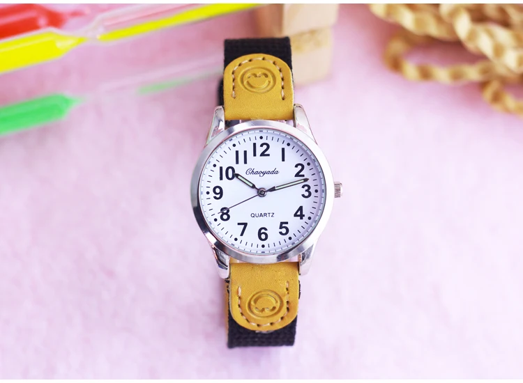 Подарочные часы для мальчиков и девочек Детские Кварцевые часы кожаные студенческие модные электронные часы