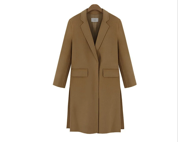 Manteau Noir Douille Nouvelle Rabattu En Automne 2016 Longue Tout Mode Et Col Black Hiver Femelle Long Amtch Chameau Laine camel Fendu 1fxqw8xp