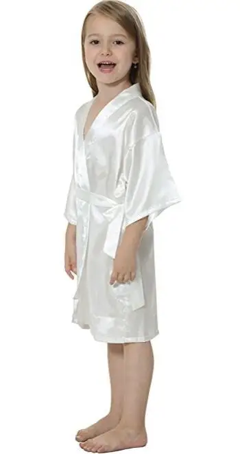 Silk Kid Robe Kimono Robes Bridesmaid Dress Children Bathrobe Sleepwear