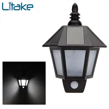 

Litake LED Wall Light PIR Infrared Body Motion Sensor Solar Power Panel Outdoor Yard Garden Lamp for Garden Supplies