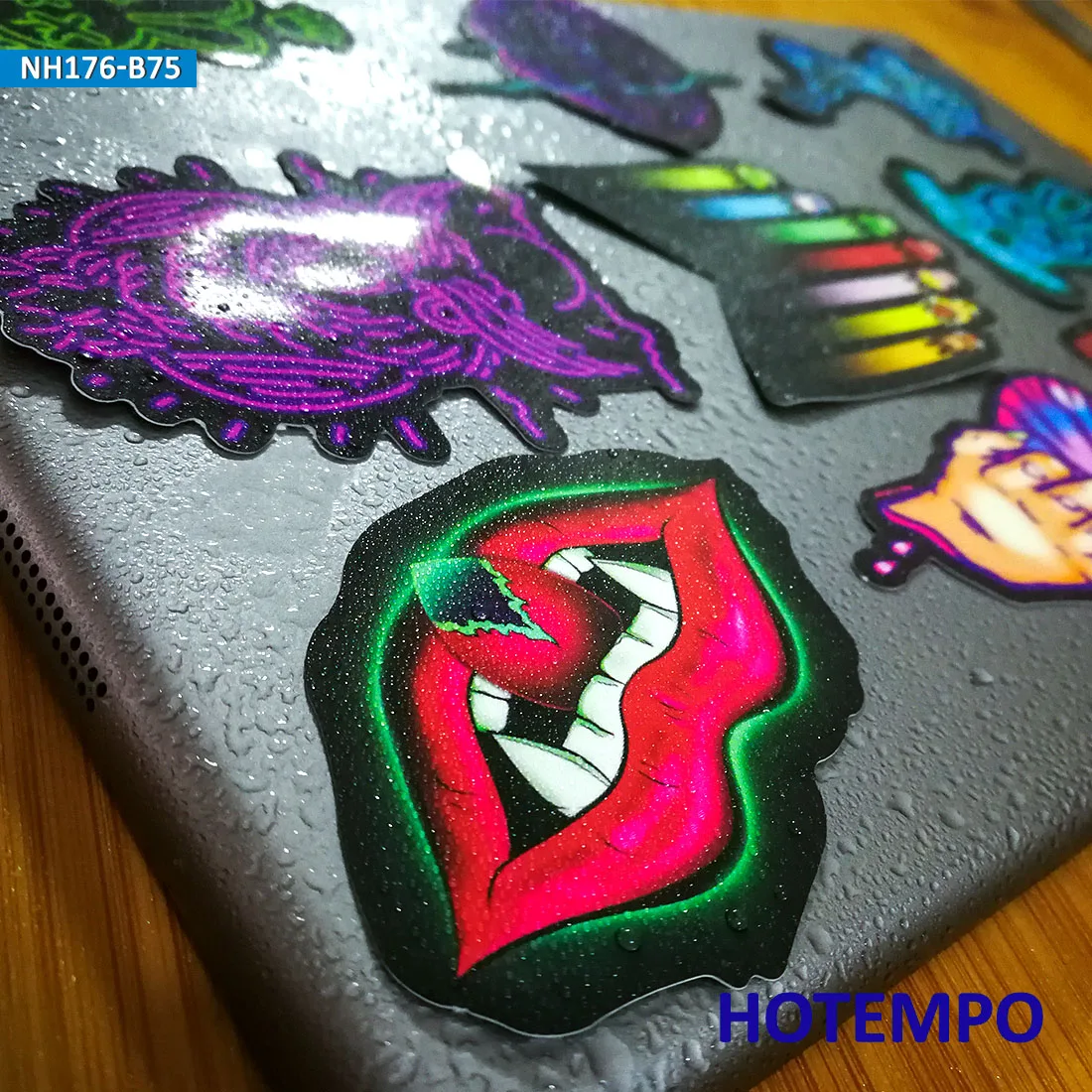 75pcs Color Neon Light Sticker Icon for Mobile Phone Laptop Luggage Skateboard Fixed Gear Bike Guitar Case Moto Decal Stickers