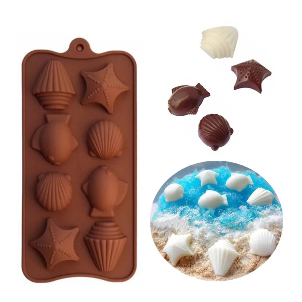 Starfish & Shell Small Fish форма шоколадная силиконовая печенье конфеты формы кондитерские