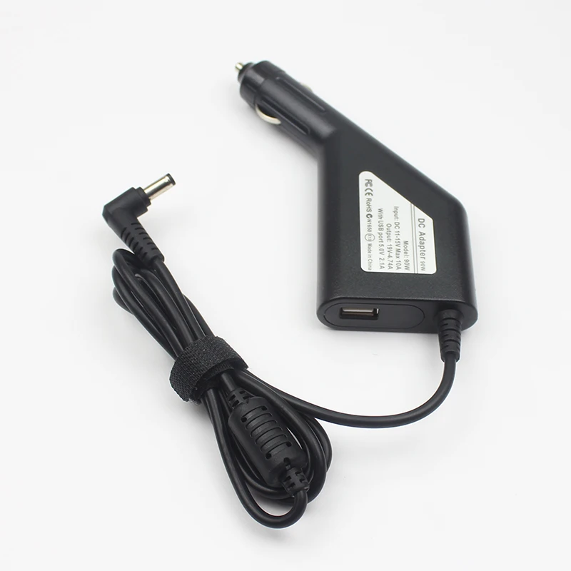 Универсальный 19 в 4.74A 90 Вт 5,5*2,5 мм автомобильное зарядное устройство постоянного тока для ASUS lenovo Toshiba Fujitsu Ноутбук 5V2A USB порт Зарядка телефона