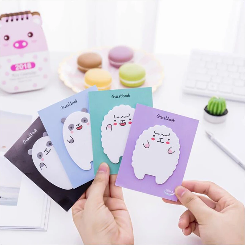 

Creative Cartoon Animal Series Self-Adhesive Memo Pad Sticky Notes Office Post Stationery and School Supplies 1PCS/30Sheets