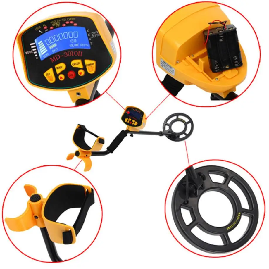 Professional MD3010II Underground Metal Detector High Sensitivity LCD