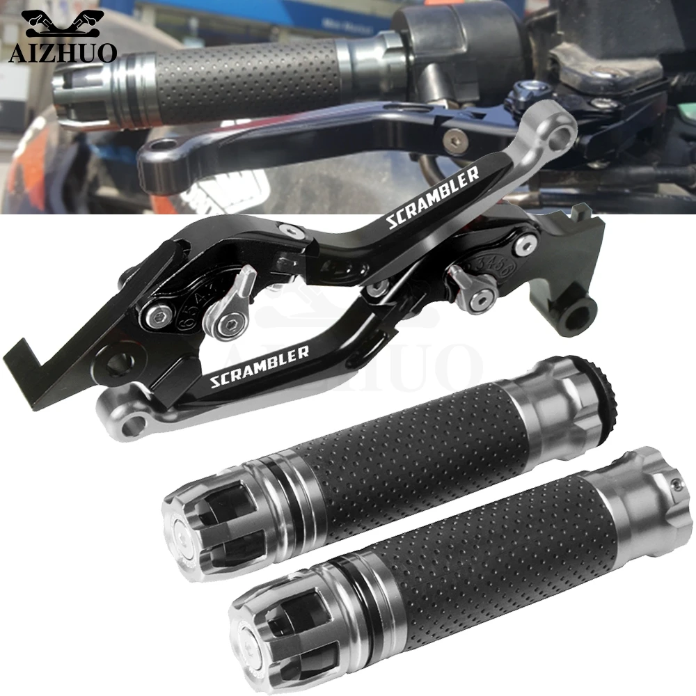

Motorcycle Brake Clutch Lever Extendable+Hand Grips Handlebar For DUCATI Scrambler 400 Scrambler400 2015-2019 2016 2017 2018
