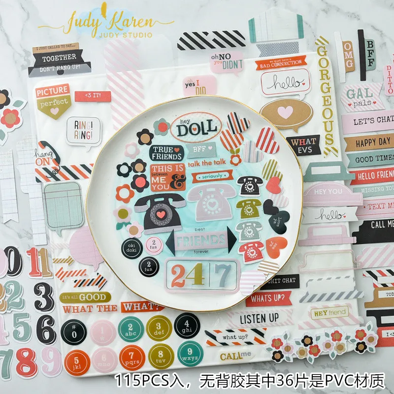 

Cute Phone Transparent PVC Cardstock diecuts for DIY scrapbooking/photo album Decoration Crafts